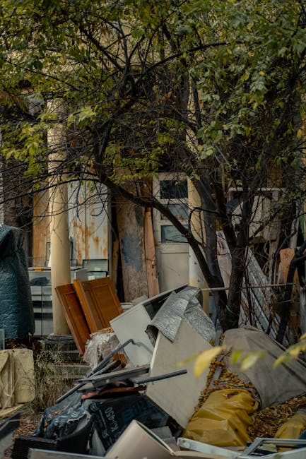 The image shows a row of three large wheeled rubbish bins positioned on a pavement in front of a building with a weathered exterior wall. The left bin is grey with a closed lid, while the middle and r
